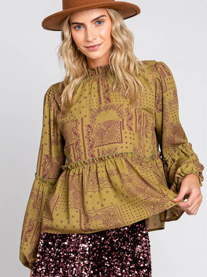 Parte superiore con motivo Paisley: WT61252 per la vendita all'ingrosso da parte di GeeGee x Lovelo