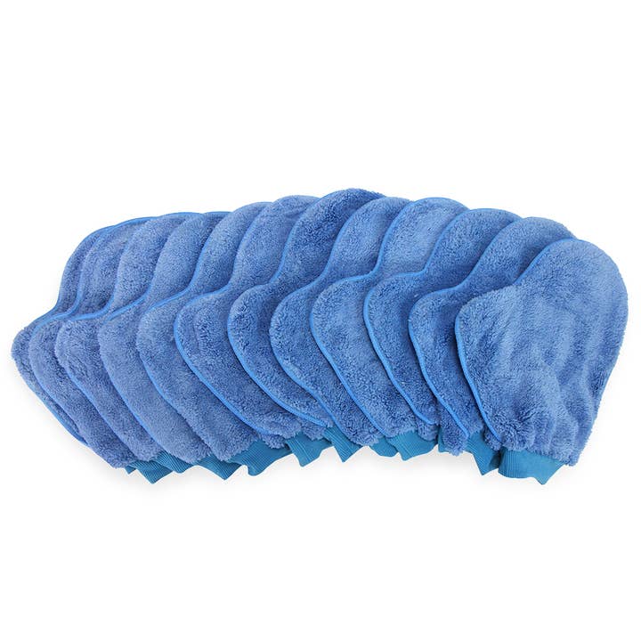 Dusting Cleaning Mitts (12 Pack) - Microfiber, Blue One Size for wholesale by Arkwright Home