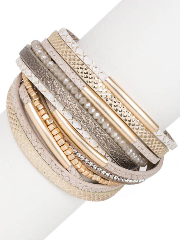 Glimmer Leather Bracelet for wholesale by SAACHI