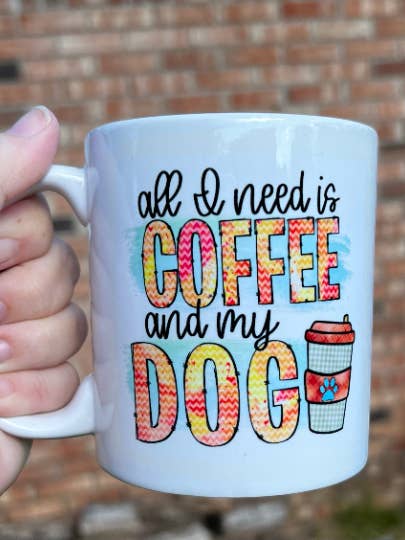 Coffee and my dog 11-ounce coffee mug for wholesale by Andi’s Shoppe