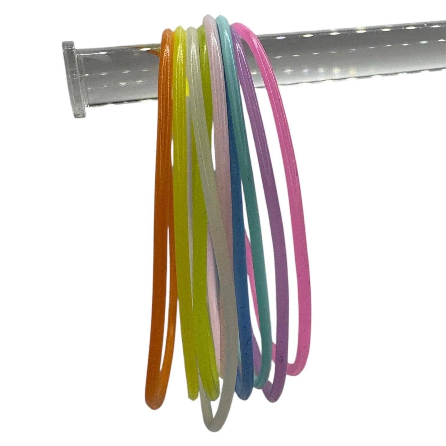 ASAP Craft Supplies - Wholesale Jewelry Set - Glow in the Dark Silicone Jelly Bracelets - Stackable - set of 9 - size 80
