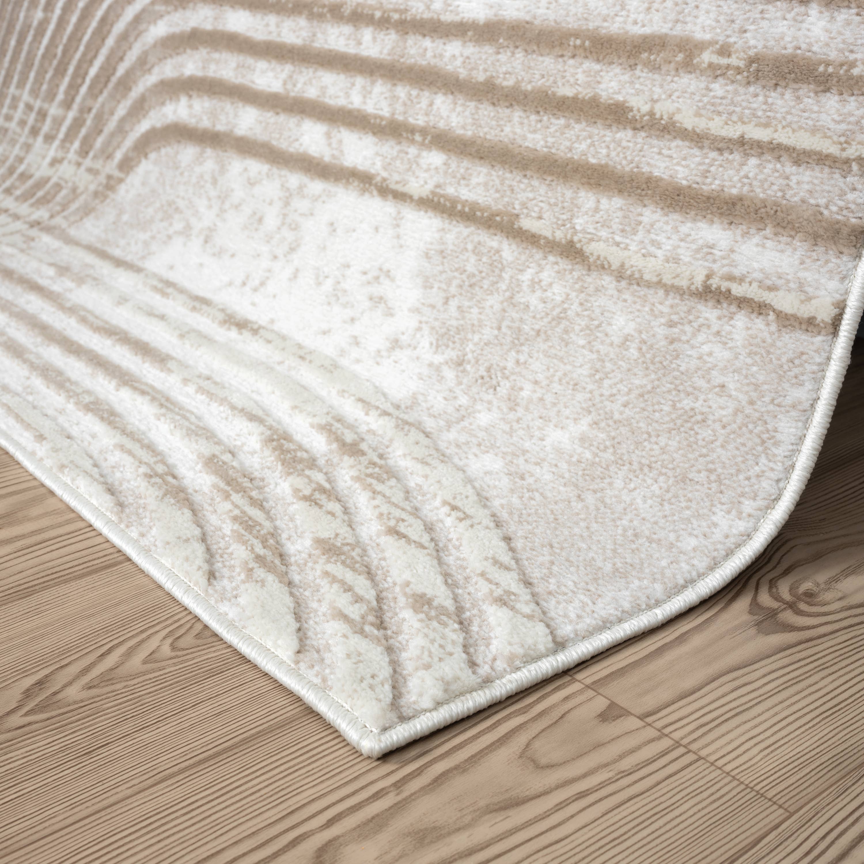 Abani Rugs - Venta al por mayor Alfombra pequeña - Alfombra de Área Moderna de Mediados de Siglo en Crema Neutra Abani Viva5