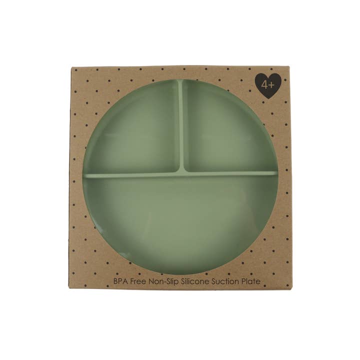 Ali+Oli - Wholesale Dinner Plate - Kids & Baby - Baby Plate with Suction and Divided Portions (Sage)2
