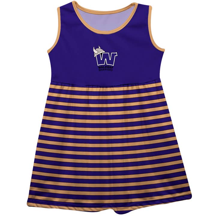 Vive La Fete - Wholesale Dress - Kids - Waldorf University Warriors Tank Dress Purple Stripes-Skirt