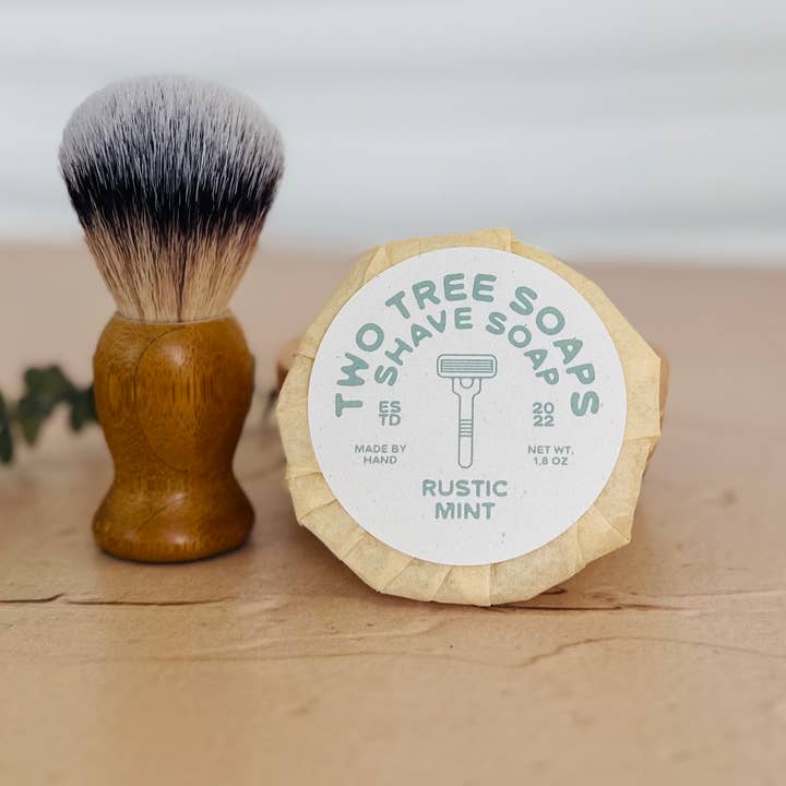 Two Tree Soaps - Wholesale Shave Soap - Men's - Natural Handmade Shave Soap - Rustic Mint4