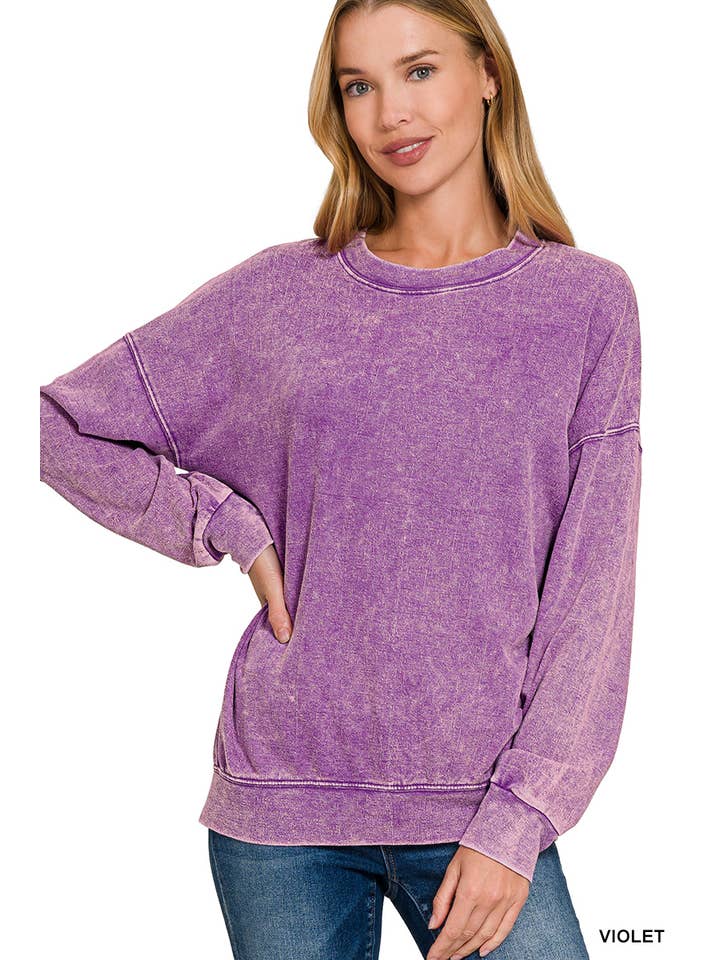 42POPS - Wholesale Sweatshirt - Women's - Washed French Terry Pullover Sweatshirts8