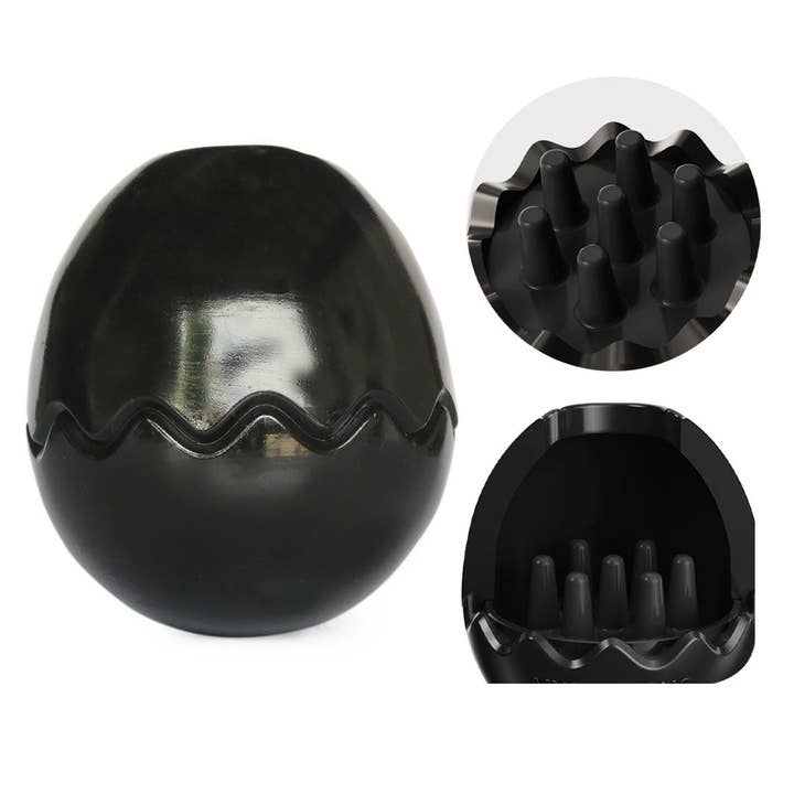 Black Egg Rubber Food Enrichment Toy for wholesale by Stylish Hound