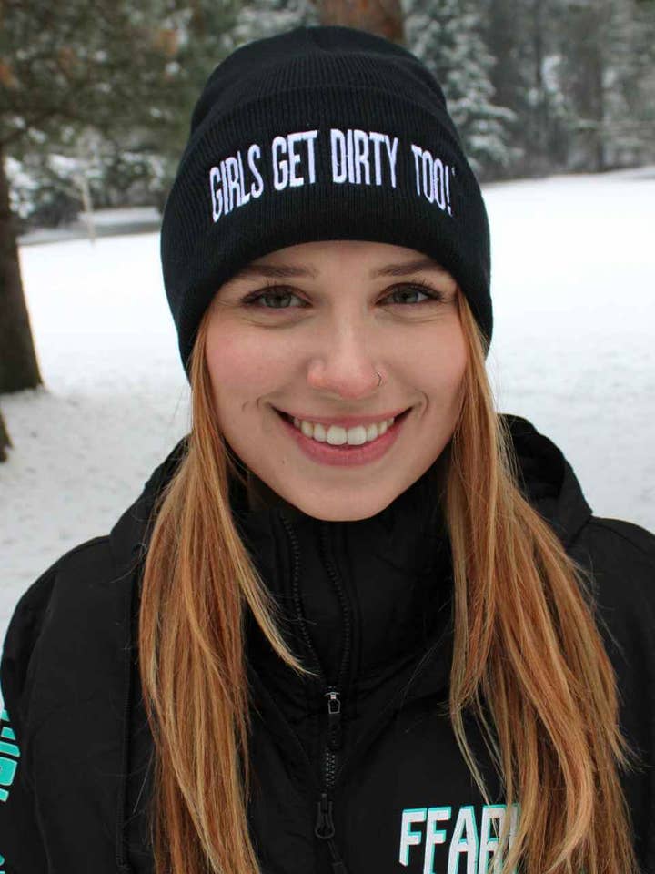 Trademark Beanie Black/White for wholesale by Off Road Vixens Clothing Co.