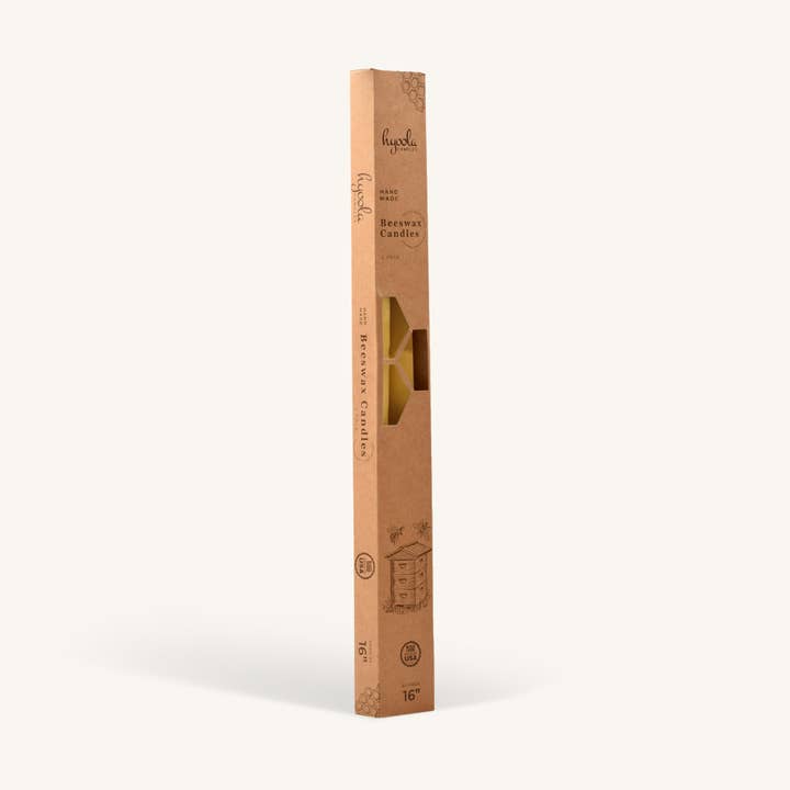 Candele gialle in cera d'api, 40,6 cm, confezione da 2 per la vendita all'ingrosso da parte di Hyoola Candles