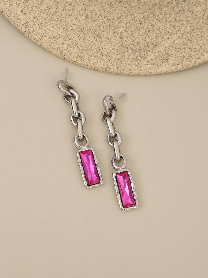 Stone Chain Dangle Earrings for wholesale by BUBU BY TEKIN SHOP