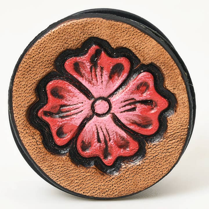 LS Western - Wholesale Phone grip - ADPNA101 Floral Design Hand-Tooled Leather Cell Phone Pop Socket - By American Darling14