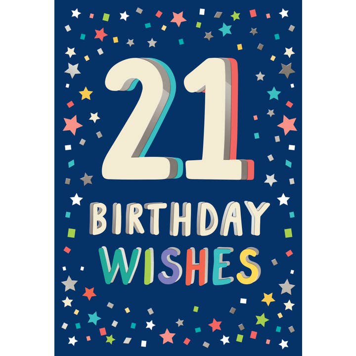Piccadilly Greetings – wholesale Birthday card – Milestone Age Birthday Card, Age 21 M, Age 21 M