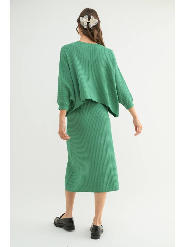 Wishlist Apparel - Wholesale Top & Skirt Set - Women's - RIBBED KNIT TOP AND DRESS SET / WL24-95504