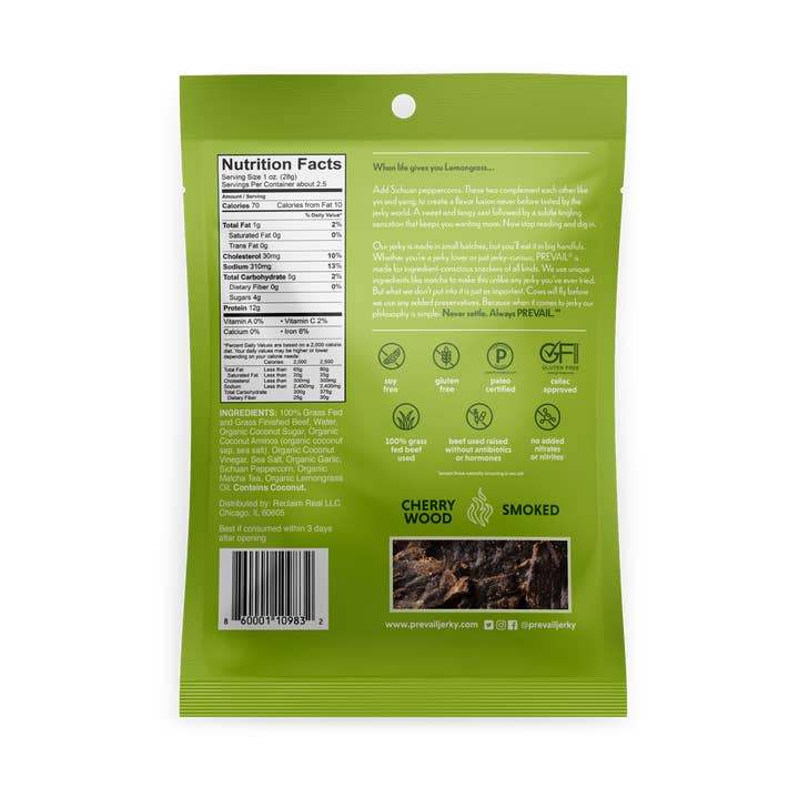 PREVAIL Jerky - Wholesale Jerky - Lemongrass Beef Jerky