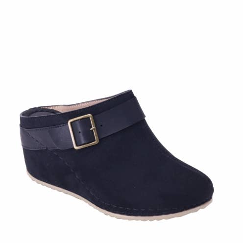 Black Wedges Outsole Casual Clogs and the Upper With Buckles for wholesale on Faire