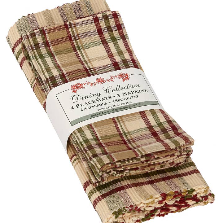 Placemats 4 + 4 Napkins Set - Rosemary for wholesale by Accent Linen
