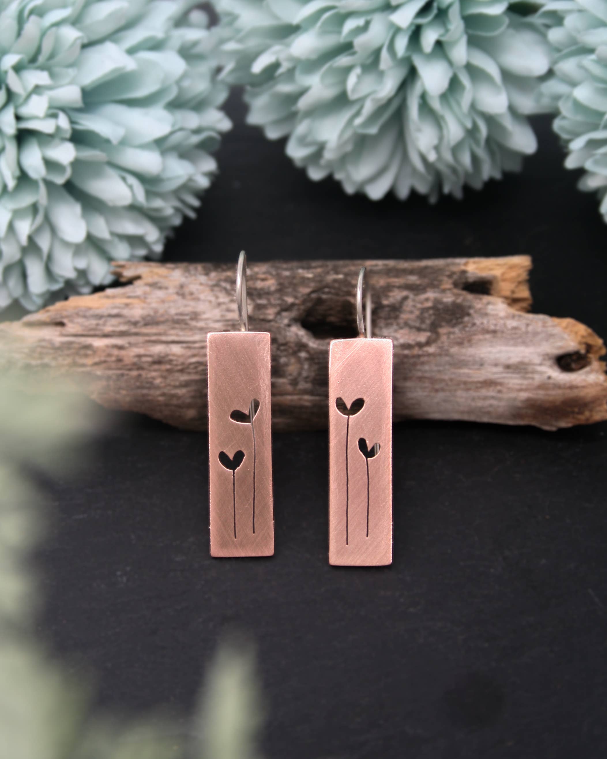 Rising Jewelry – Brincos de argola por atacado – Brincos Botânicos, Samambaia Tomilho Ginkgo Rebento Flor Ramo4