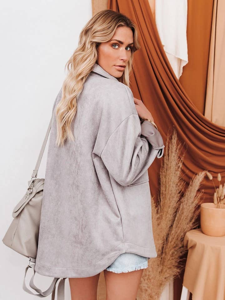 HIDDENBRAND - Wholesale Coat - Women's - Single-Breasted Composite Suede Coat17