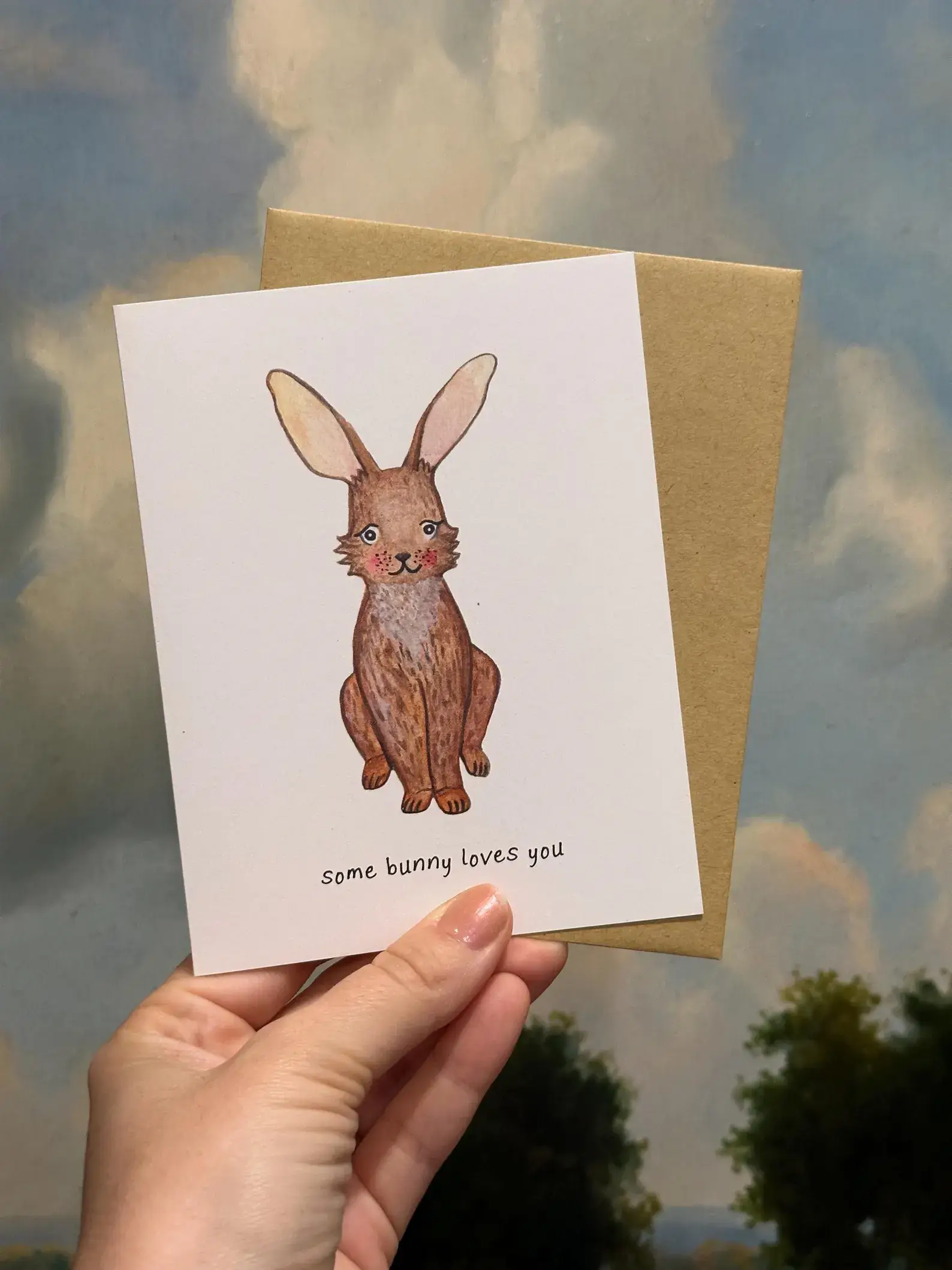 Red and Wolf Paper Company - Wholesale Love Card - Riverine Rabbit "Some Bunny Loves You" Card1