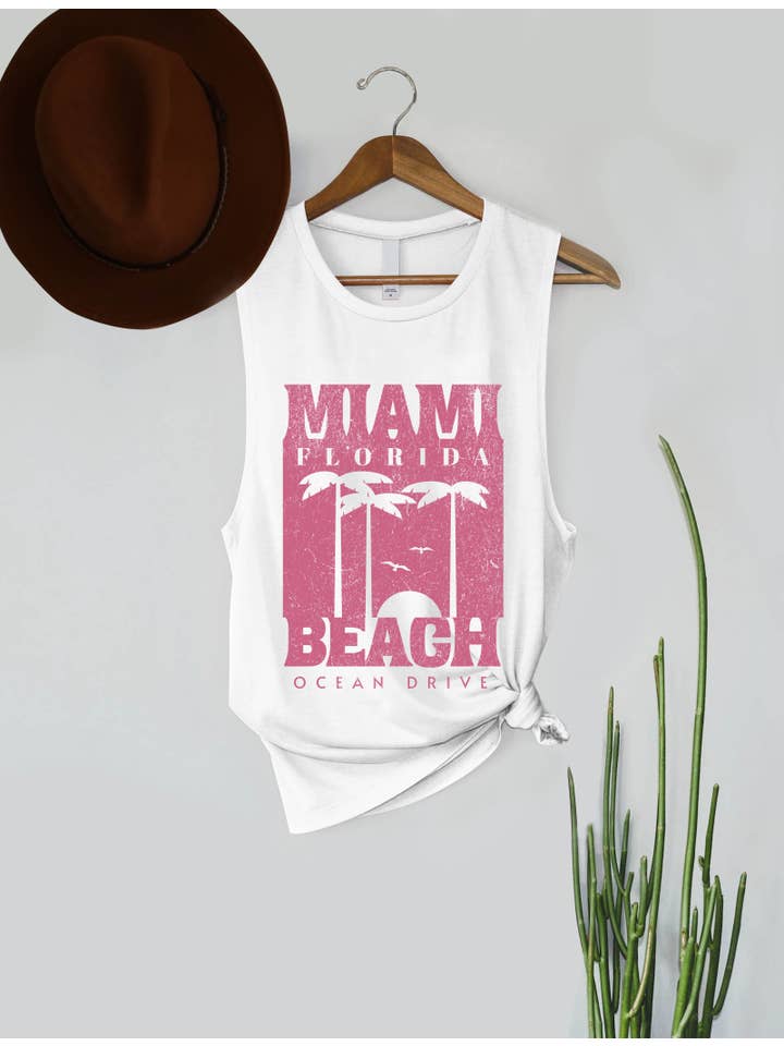 PINK NABI - Vendita all'ingrosso Canotta - Donna - Viaggio sull'oceano di Miami Florida Beach2