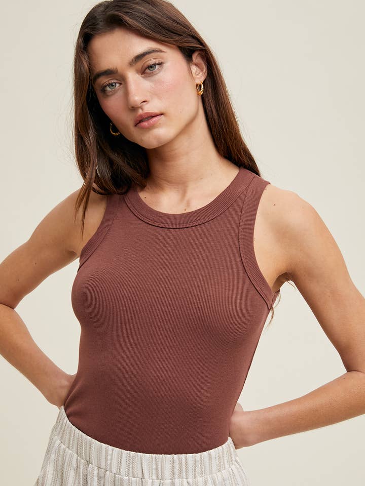 Wishlist Apparel - Wholesale Tank Top - Women's - CREW NECK RIBBED KNIT TANK TOP / WL18-1044