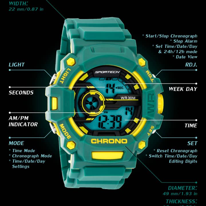 Marciano Watches – wholesale Wrist watch – Men's – Sportech Digital Sports Watch Boys Men | SP122072