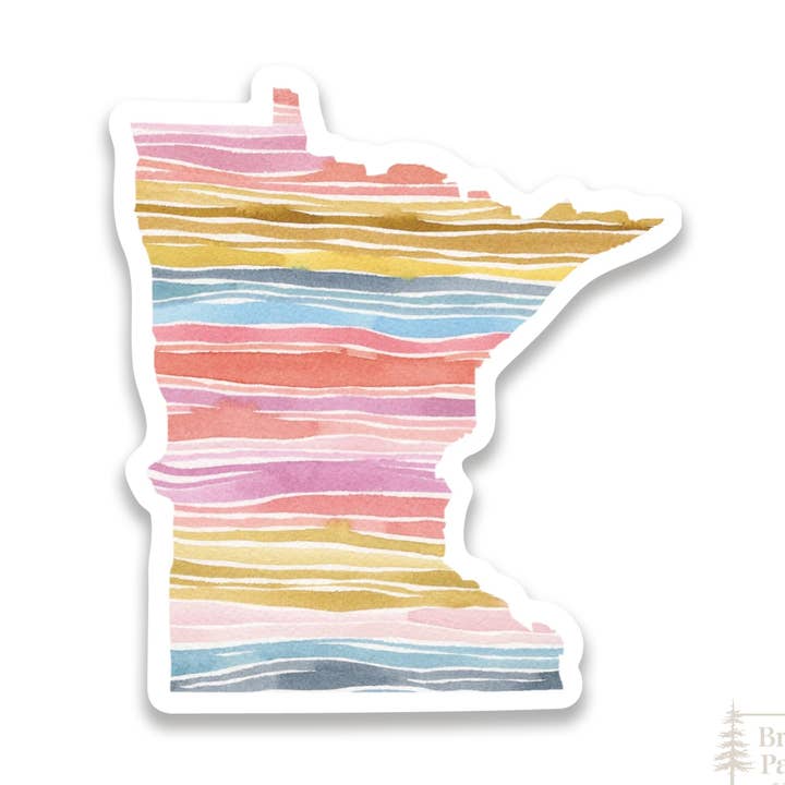 Minnesota Rainbow Sticker for wholesale by Broken Paddle Studio