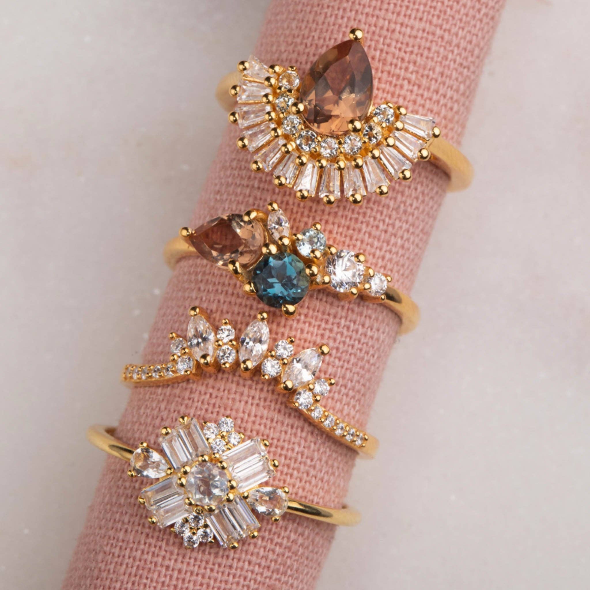 La Kaiser - Wholesale Ring met meerdere stenen - Blauwe ring met herfstbladeren van Alexandrite en Londen3