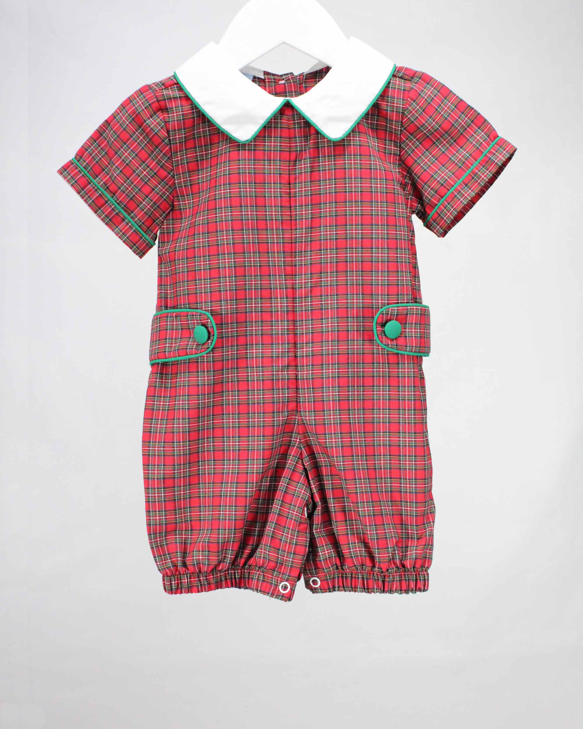 Charming Little Ones - Vente Barboteuse – bébé - Éclat de Noël Tartan Elias Bubble0