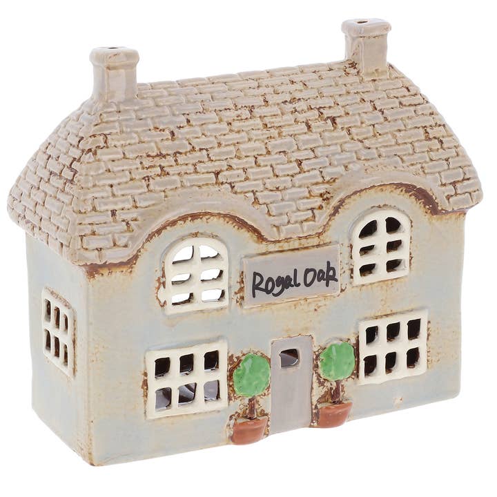 Village Pottery Royal Oak Pub Tealight for wholesale by Joe Davies