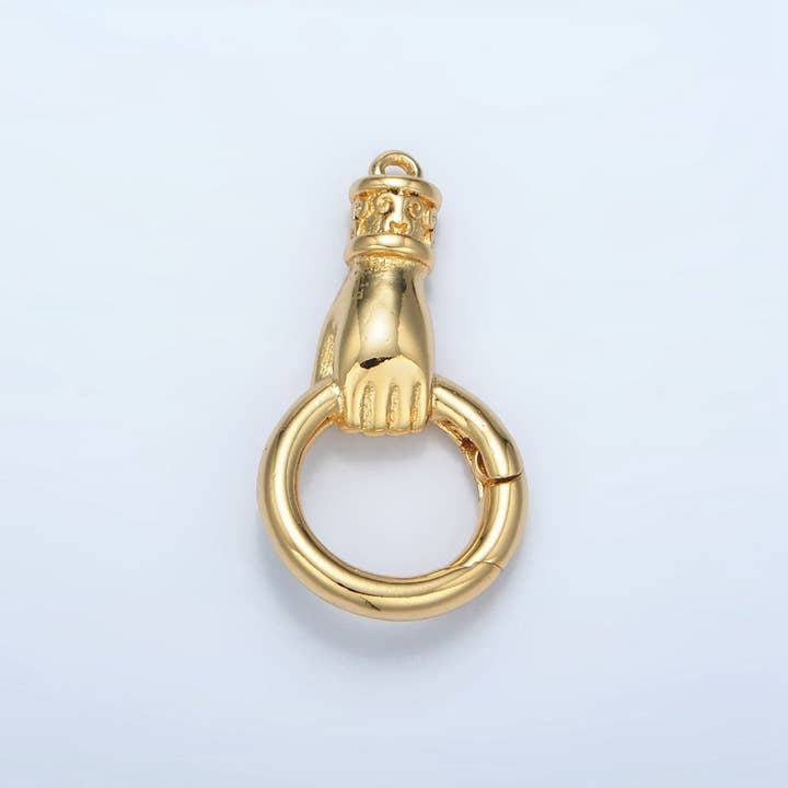 24K Gold Filled 15mm Push Gate Hand Fist Gesture Findings | Z875 for wholesale by Aim Eternal
