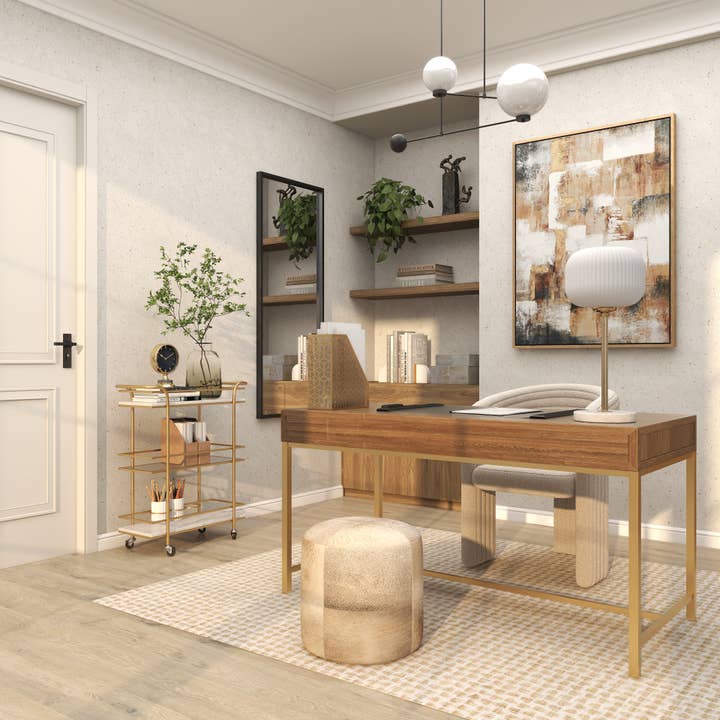 Deco Marché - Wholesale Bar Cart - Glam Gold Marble Bar Cart 16