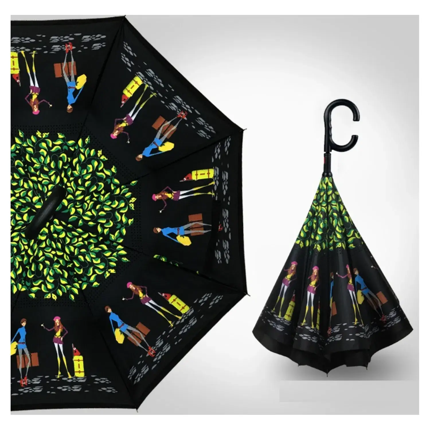 Superbia – wholesale Umbrella – Women's – Inverted Automatic-opening Printed Upside Down Long Umbrella8