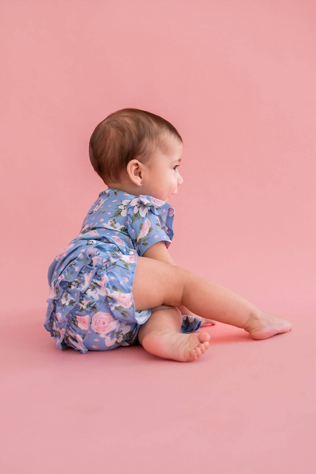 Laree + Co. - Wholesale Underwear/Diaper Cover - Baby - Lillian Floral Bamboo Ruffle Bummies2