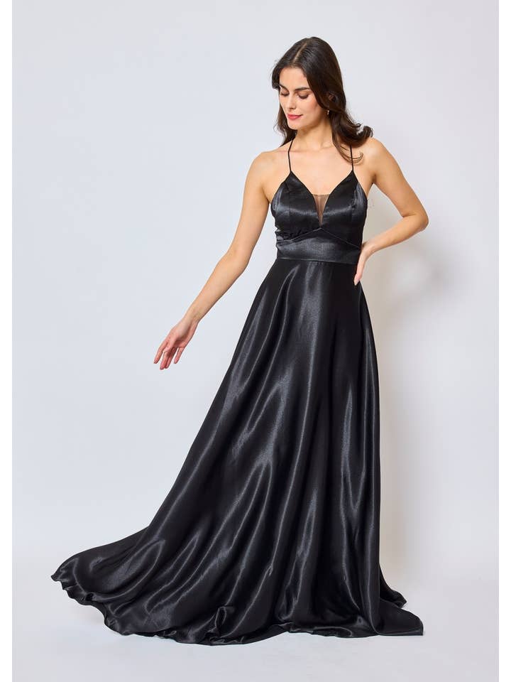 Eva & Lola - Epsilonn - Wholesale Gown - Women's - Long satin dress - HM218812