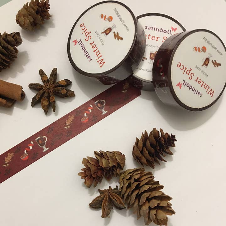 Washi Tape Winter Spice per la vendita all'ingrosso da parte di Satin Doll & Co.