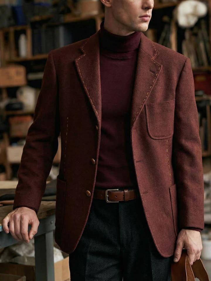 100% Wool Jacket - Unique Piece - Size M/L for wholesale by Emile Garçon