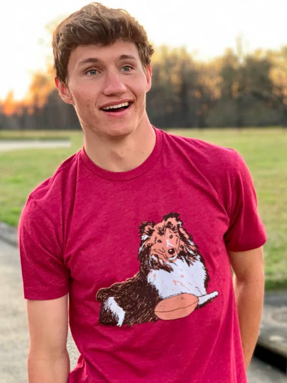 Football Collie Short Sleeve Tee for wholesale by Southern Chill