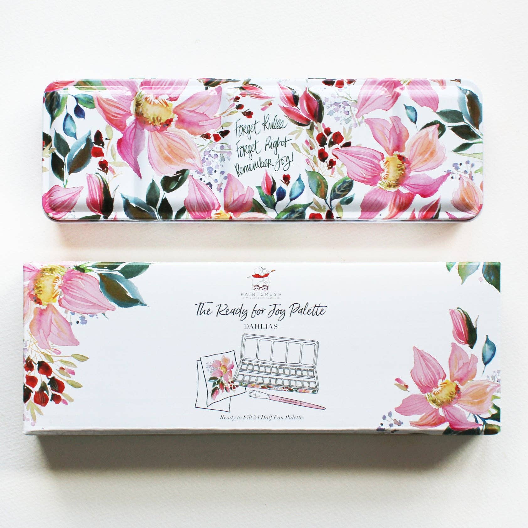 Paintcrush - Wholesale Palette/Mixing Tray - The Ready For Joy Empty Watercolor Palette - Dahlias3