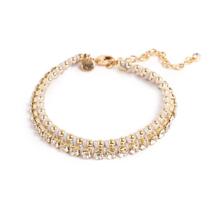 Solstice guld tekstilarmbånd for engroshandel hos A&C Oslo