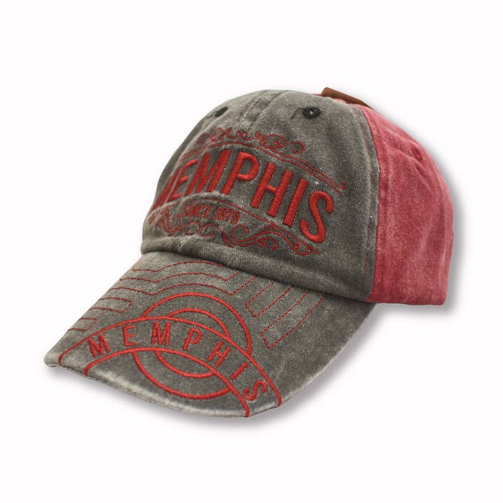 Casquette Memphis - grise et rouge depuis 1819 pour la vente par MID-SOUTH PRODUCTS