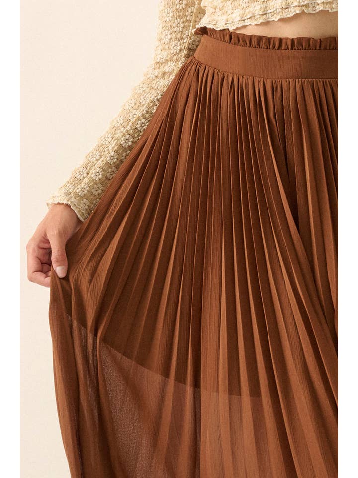 Promesa USA – wholesale Skirt – Women’s – Solid Pleated Chiffon Maxi Skirt1