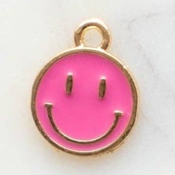 Pink Happy Face Charm for wholesale by Little Stacks