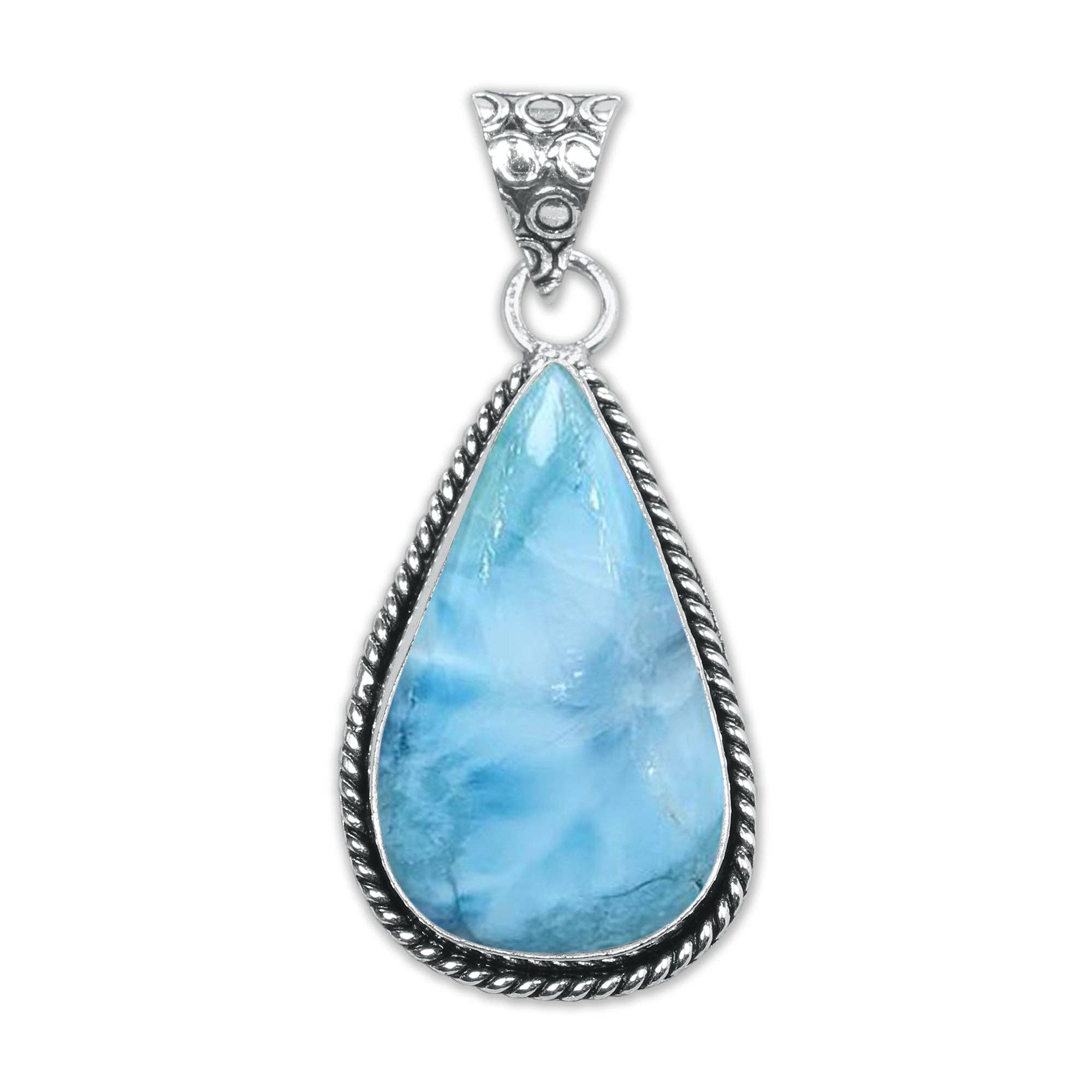 Handmade Jewels - Wholesale Individual charm/pendant - Larimar Artisan Pendants -  Handmade, Silver-Plated Brass, Wholesale (Made To Order)6