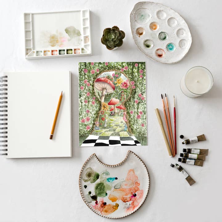 Fox and Wild - Wholesale Art Print - Alice in Wonderland Rosebush Print8