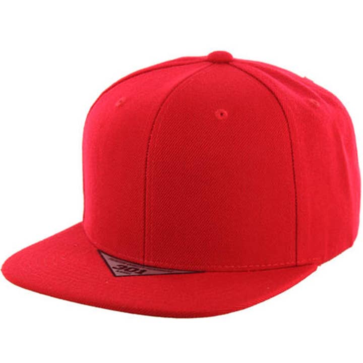 Zion Brand - Wholesale Snapback pet - Uniseks - BLANCO SNAPBACK-PET VAN ACRYL MET 6 PANELEN EN PLATTE SNIJK