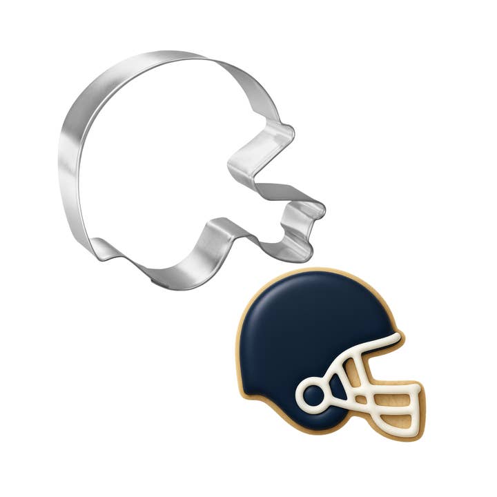 Football Helmet Cookie Cutter 4 in B1286 for wholesale by CookieCutter.com