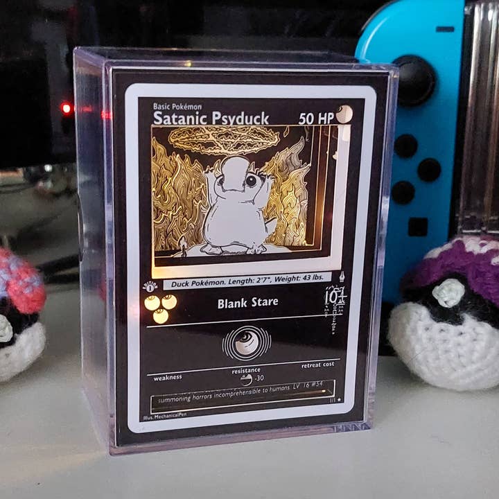 Satanic Psyduck - Pokemon Card Diorama Shadow Box and other Purchase Wholesale 9x9 shadow box. Free Returns & Net 60 Terms on Faire trending on Faire.
