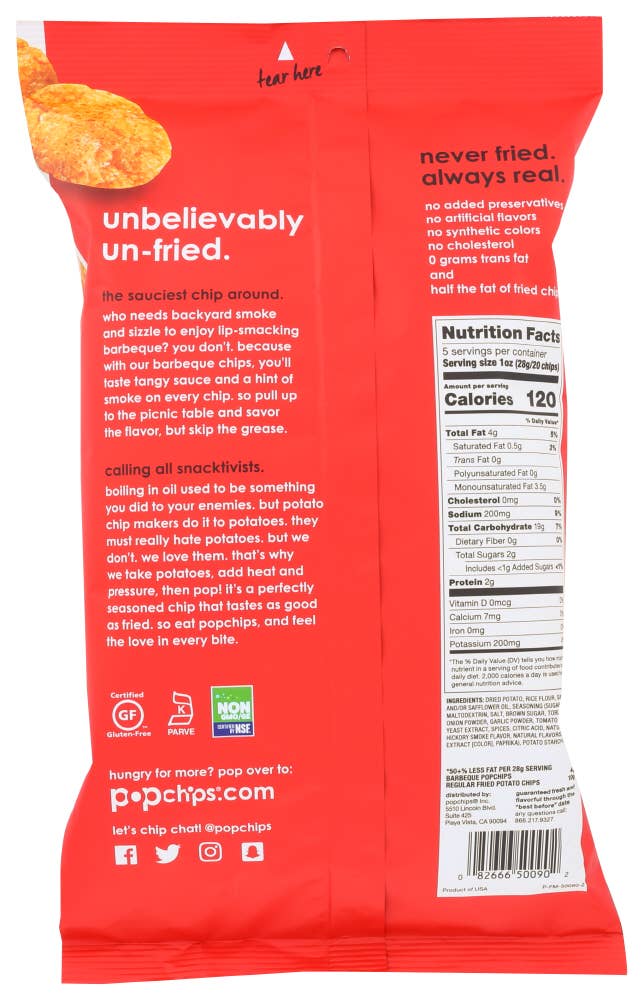 KeHE Distributors, LLC - Wholesale Chips - Popchips Chip Barbeque 5 oz1