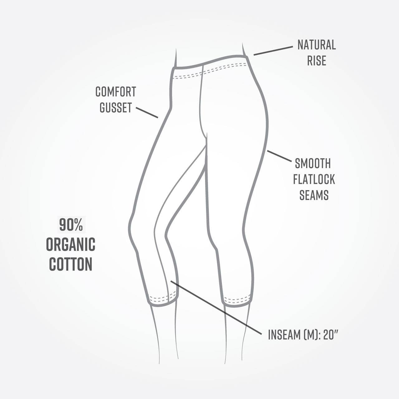 Maggie's Organics - Wholesale Athletic/Lounge Leggings - Women's - Organic Cotton - Base Layer Leggings - Midcalf3